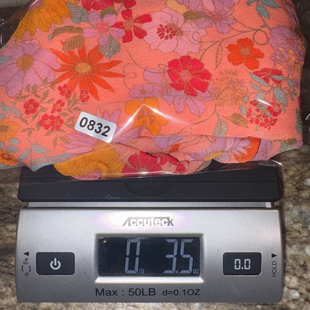 Floral Bell Sleeve Tie Front Boho Festival Top Womens Size Medium Orange - Picture 11 of 11